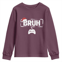 Funny Gaming Christmas Youth Sweatshirt Gamer Bruh Video Game - Wonder Print Shop