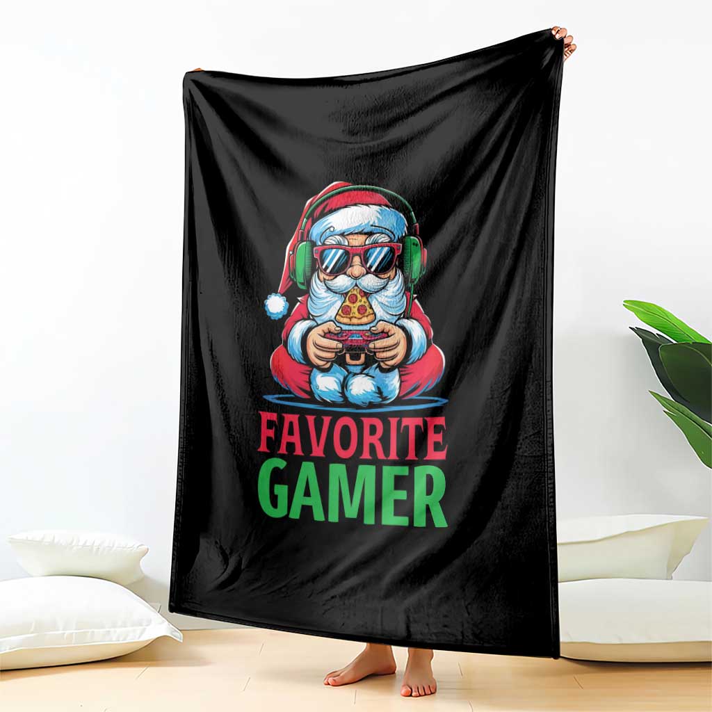 Funny Santa Gamer Christmas Throw Blanket - Wonder Print Shop