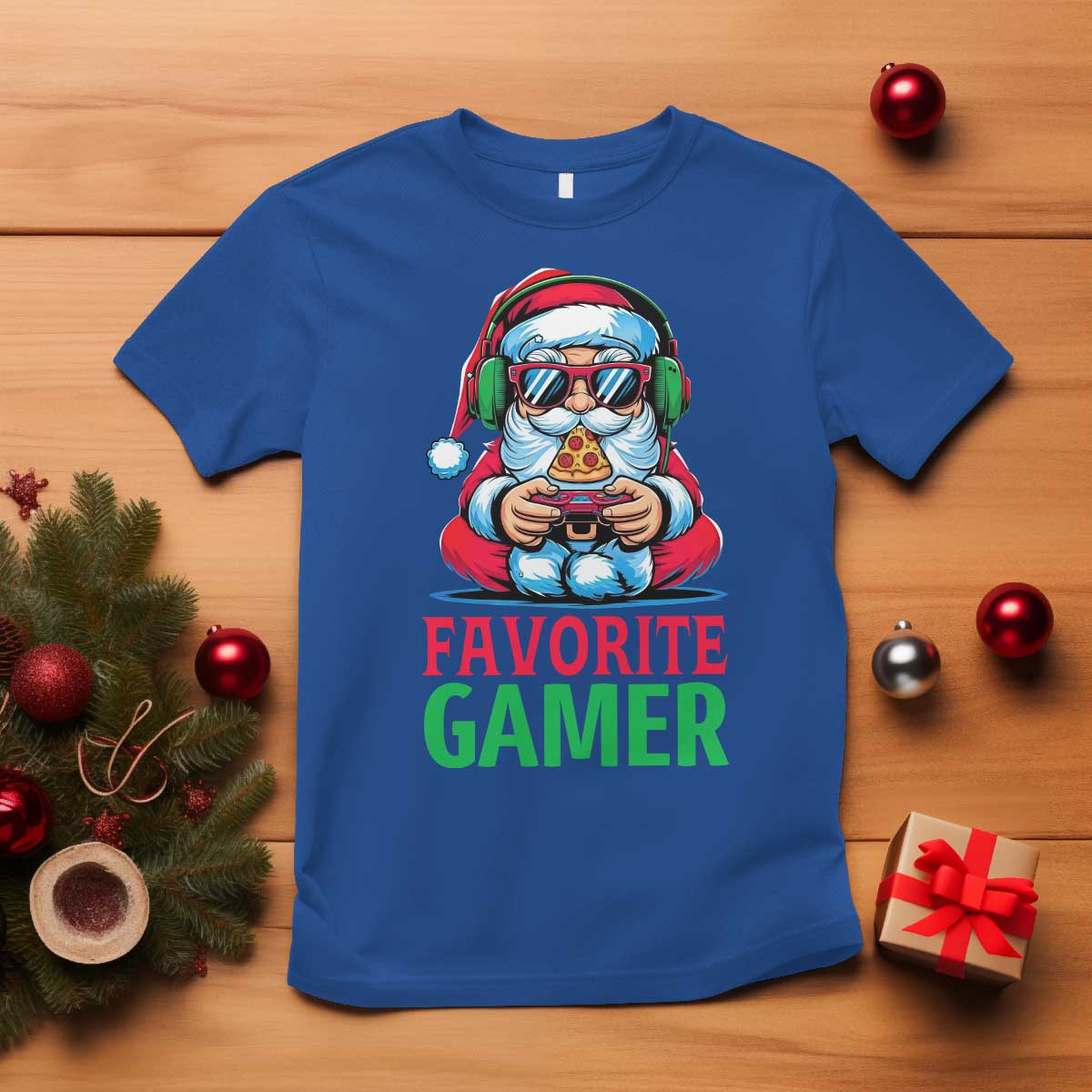 Funny Santa Gamer Christmas T Shirt - Wonder Print Shop