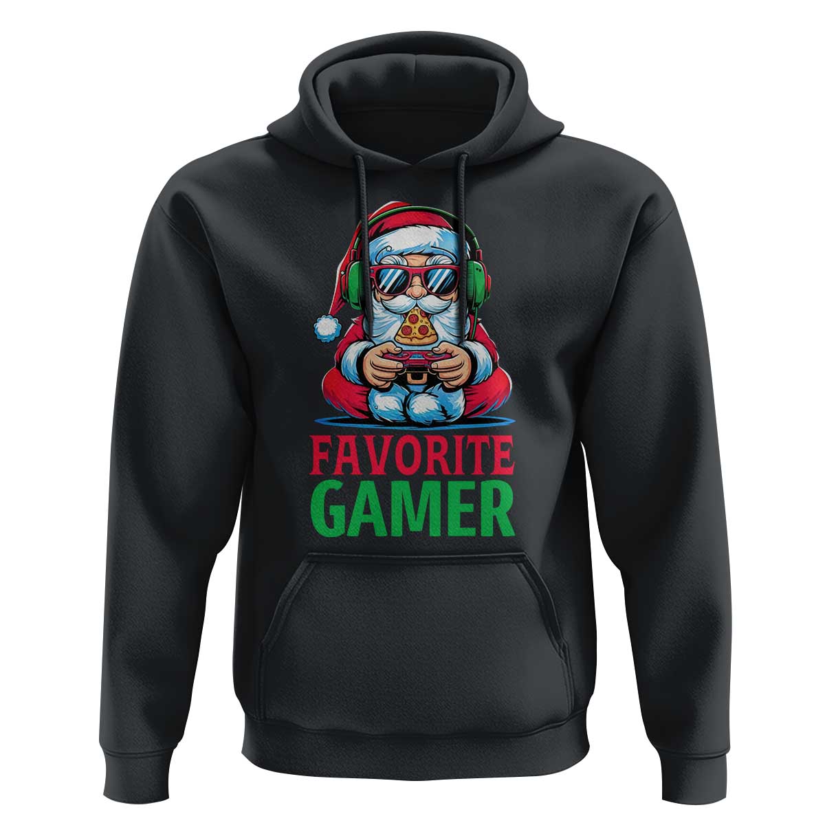 Funny Santa Gamer Christmas Hoodie - Wonder Print Shop