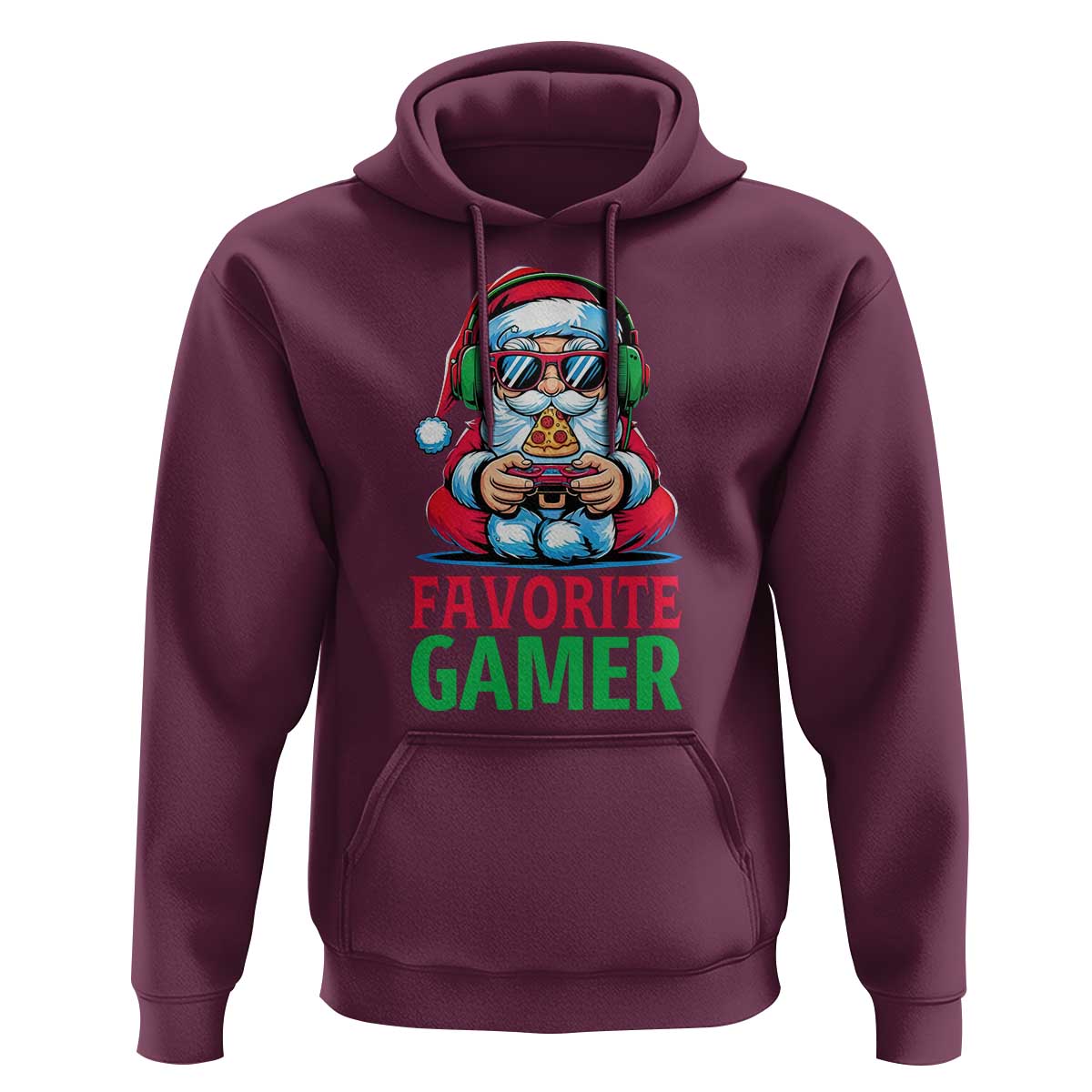 Funny Santa Gamer Christmas Hoodie - Wonder Print Shop
