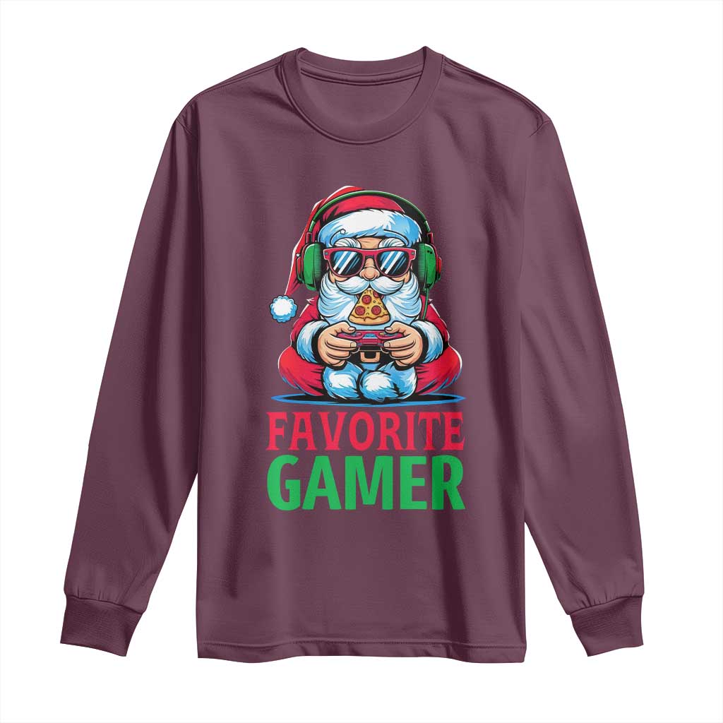 Funny Santa Gamer Christmas Long Sleeve Shirt - Wonder Print Shop