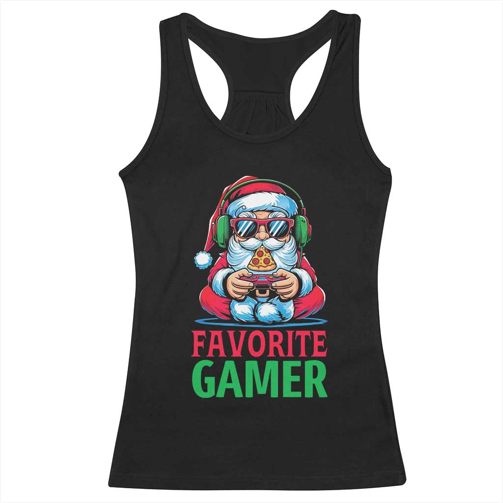 Funny Santa Gamer Christmas Racerback Tank Top - Wonder Print Shop