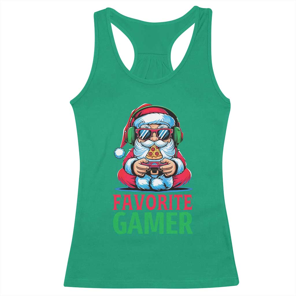 Funny Santa Gamer Christmas Racerback Tank Top - Wonder Print Shop