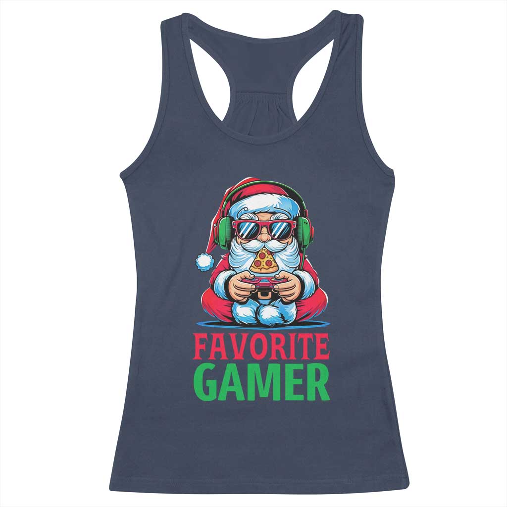 Funny Santa Gamer Christmas Racerback Tank Top - Wonder Print Shop
