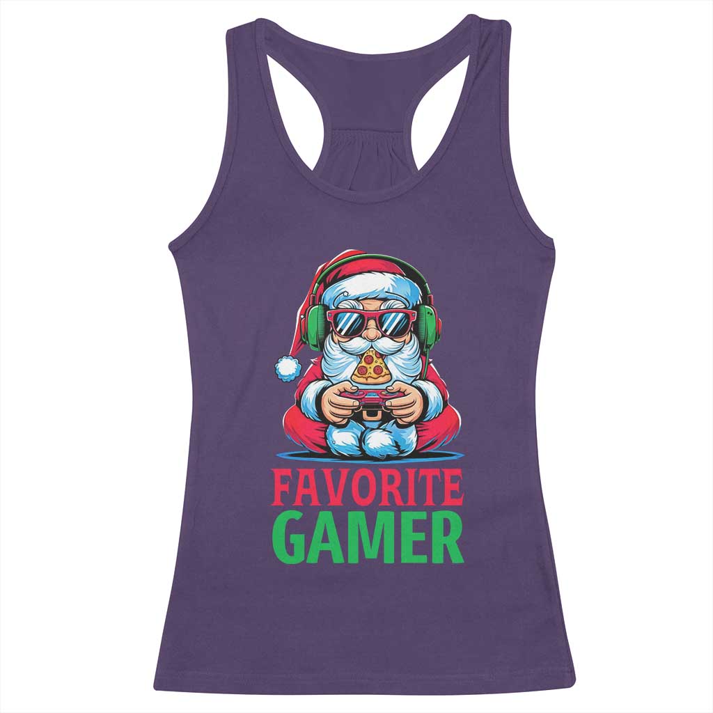 Funny Santa Gamer Christmas Racerback Tank Top - Wonder Print Shop