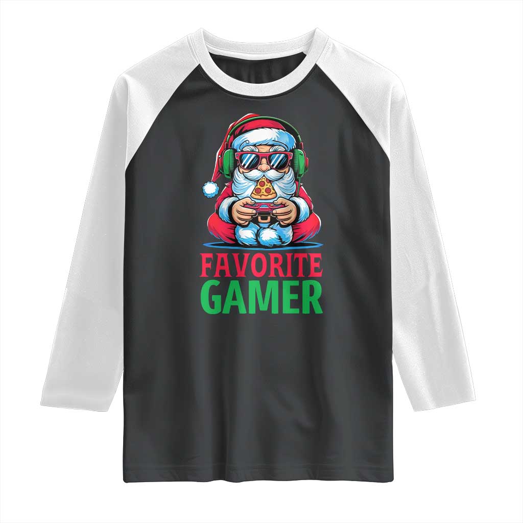 Funny Santa Gamer Christmas Raglan Shirt - Wonder Print Shop
