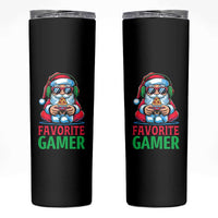 Funny Santa Gamer Christmas Skinny Tumbler - Wonder Print Shop