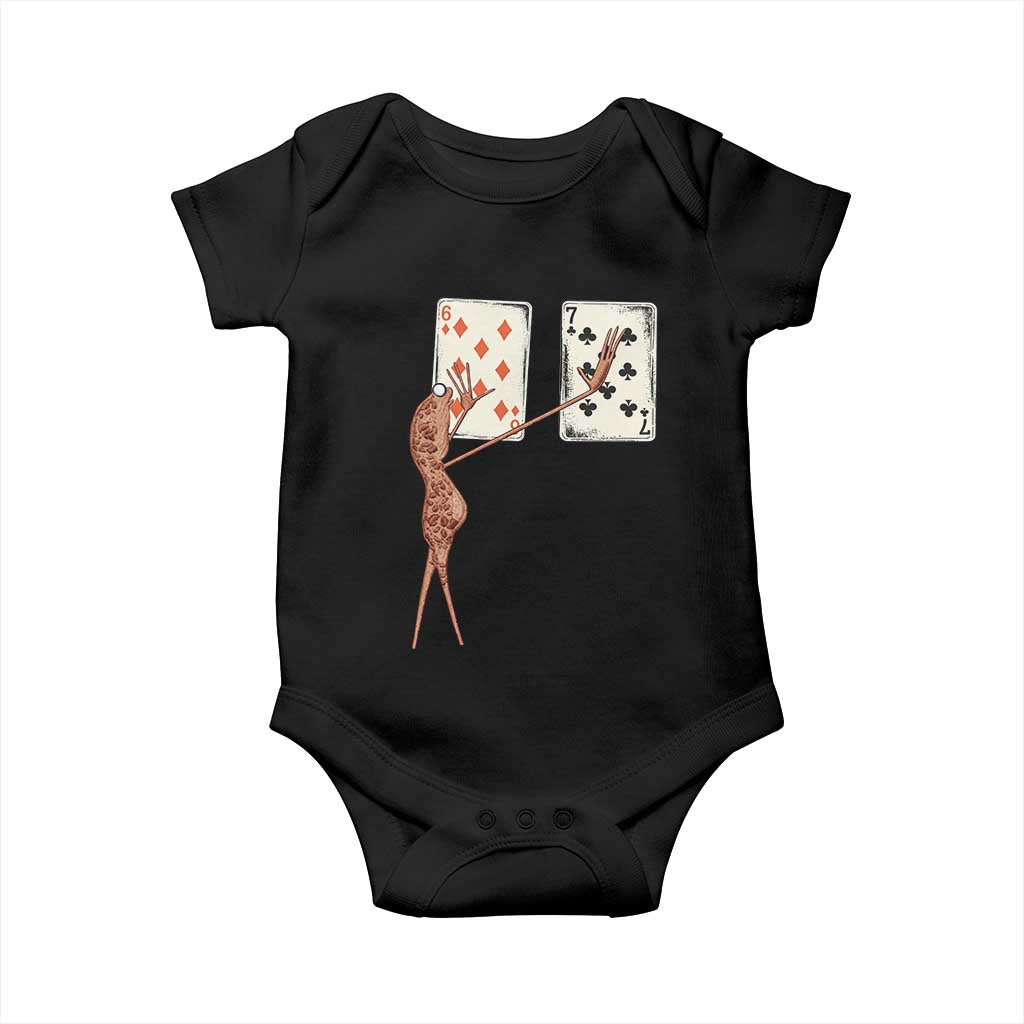 67 Marcus The Worm Poker Game Baby Onesie Funny Six Seven Meme Playing Cards - Wonder Print Shop