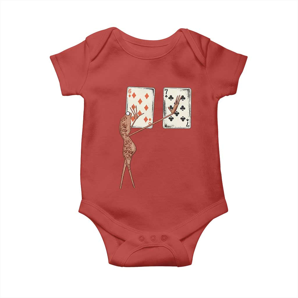 67 Marcus The Worm Poker Game Baby Onesie Funny Six Seven Meme Playing Cards - Wonder Print Shop