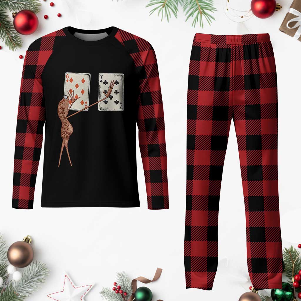 67 Marcus The Worm Poker Game Plaid Pajama Set Funny Six Seven Meme Playing Cards - Wonder Print Shop