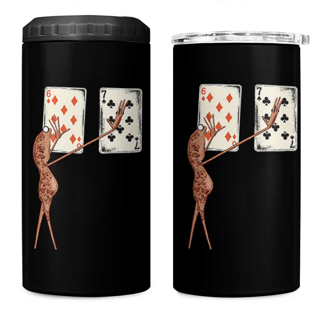 67 Marcus The Worm Poker Game 4 in 1 Can Cooler Tumbler Funny Six Seven Meme Playing Cards - Wonder Print Shop
