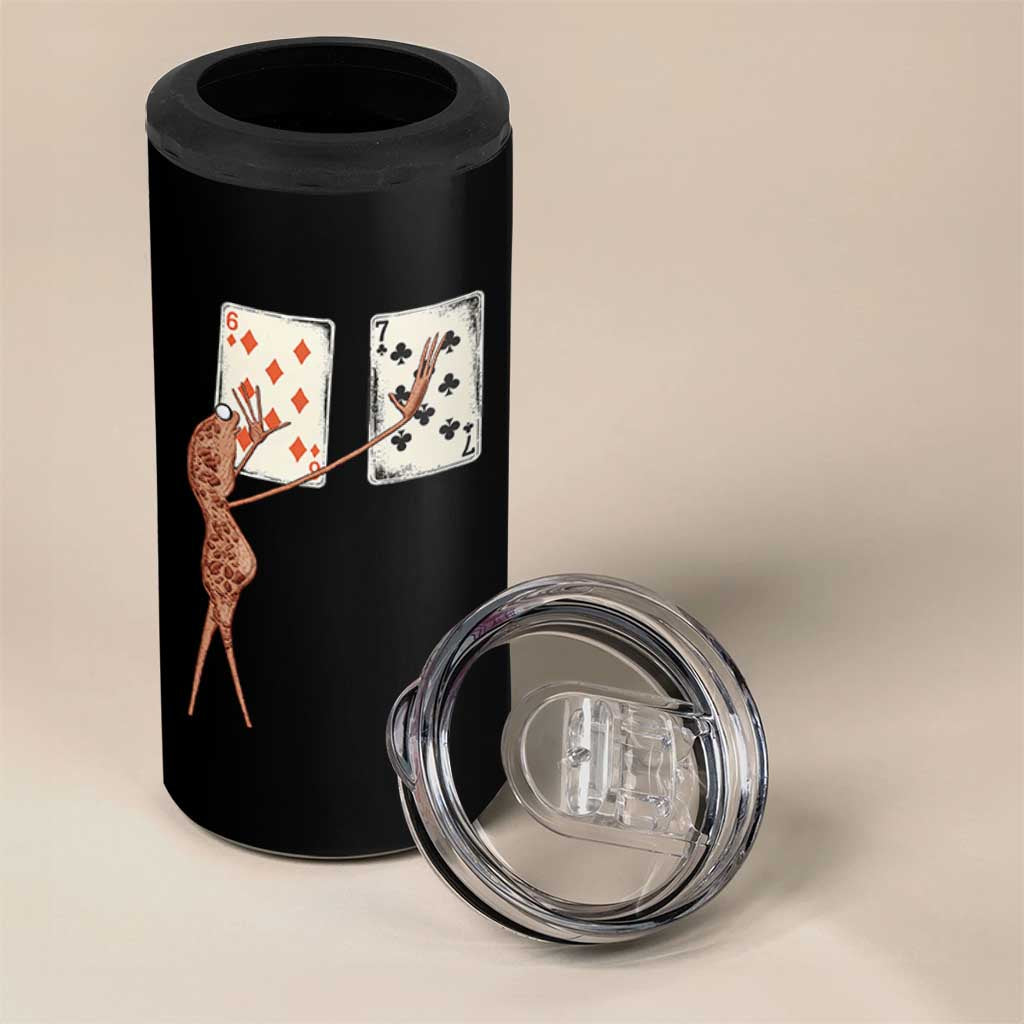 67 Marcus The Worm Poker Game 4 in 1 Can Cooler Tumbler Funny Six Seven Meme Playing Cards - Wonder Print Shop