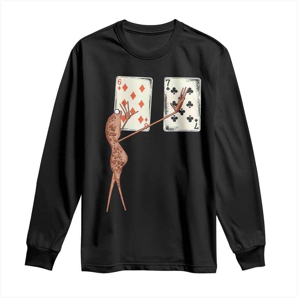 67 Marcus The Worm Poker Game Long Sleeve Shirt Funny Six Seven Meme Playing Cards - Wonder Print Shop