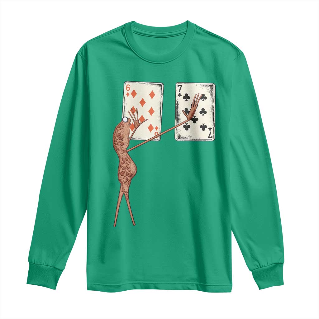 67 Marcus The Worm Poker Game Long Sleeve Shirt Funny Six Seven Meme Playing Cards - Wonder Print Shop