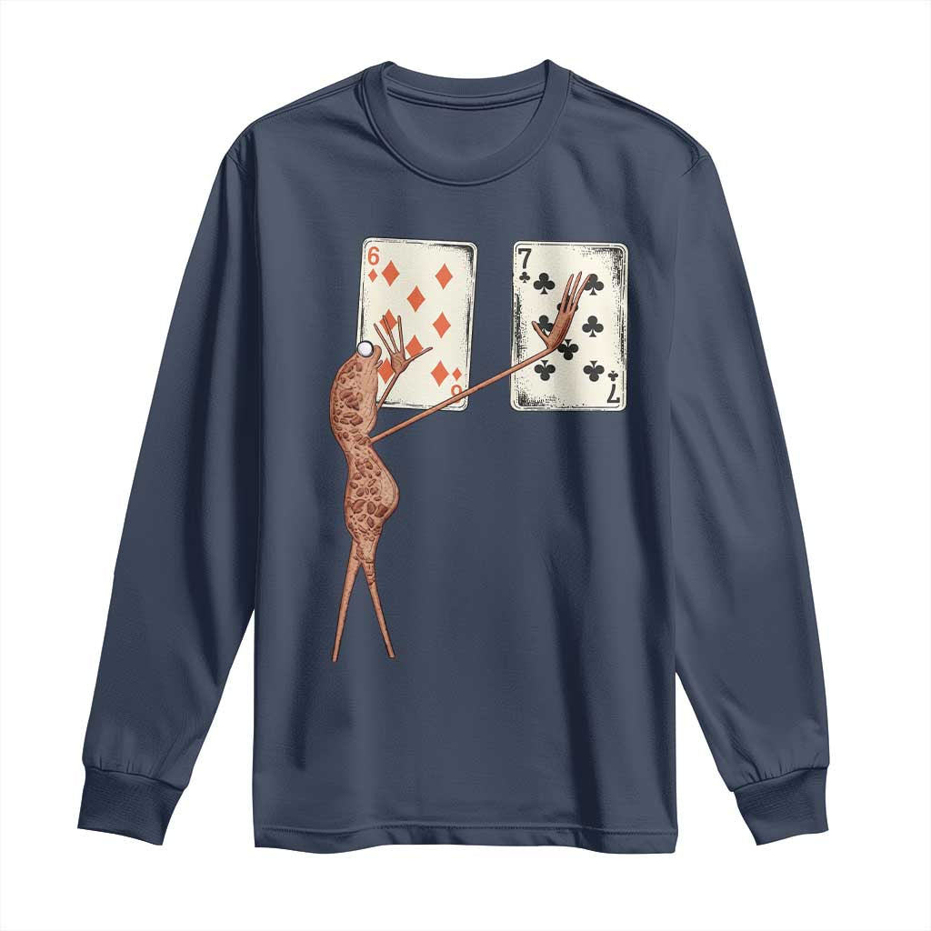 67 Marcus The Worm Poker Game Long Sleeve Shirt Funny Six Seven Meme Playing Cards - Wonder Print Shop