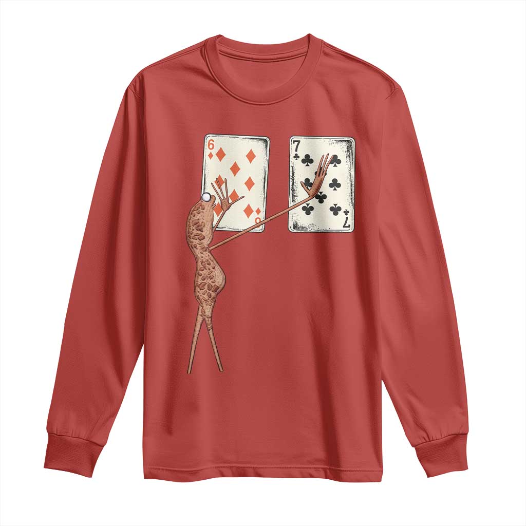 67 Marcus The Worm Poker Game Long Sleeve Shirt Funny Six Seven Meme Playing Cards - Wonder Print Shop