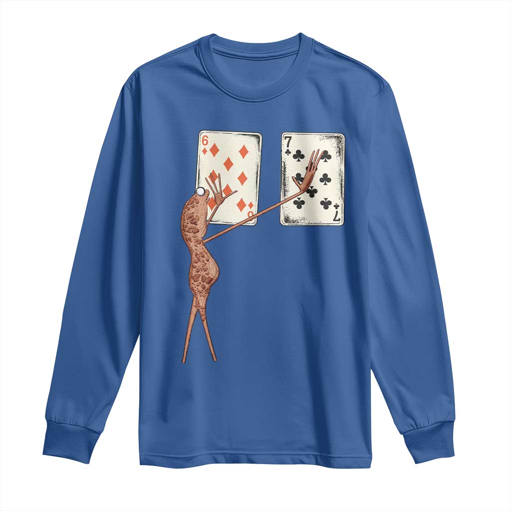 67 Marcus The Worm Poker Game Long Sleeve Shirt Funny Six Seven Meme Playing Cards - Wonder Print Shop