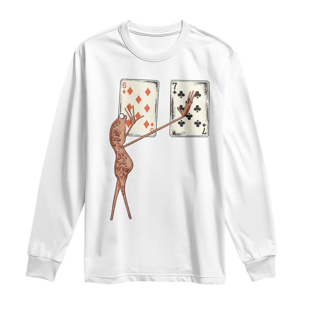 67 Marcus The Worm Poker Game Long Sleeve Shirt Funny Six Seven Meme Playing Cards - Wonder Print Shop