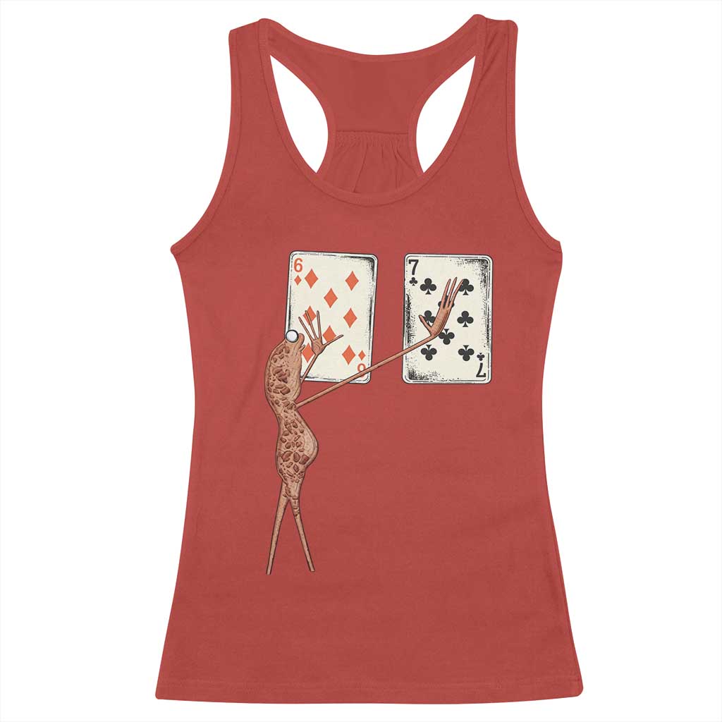 67 Marcus The Worm Poker Game Racerback Tank Top Funny Six Seven Meme Playing Cards - Wonder Print Shop