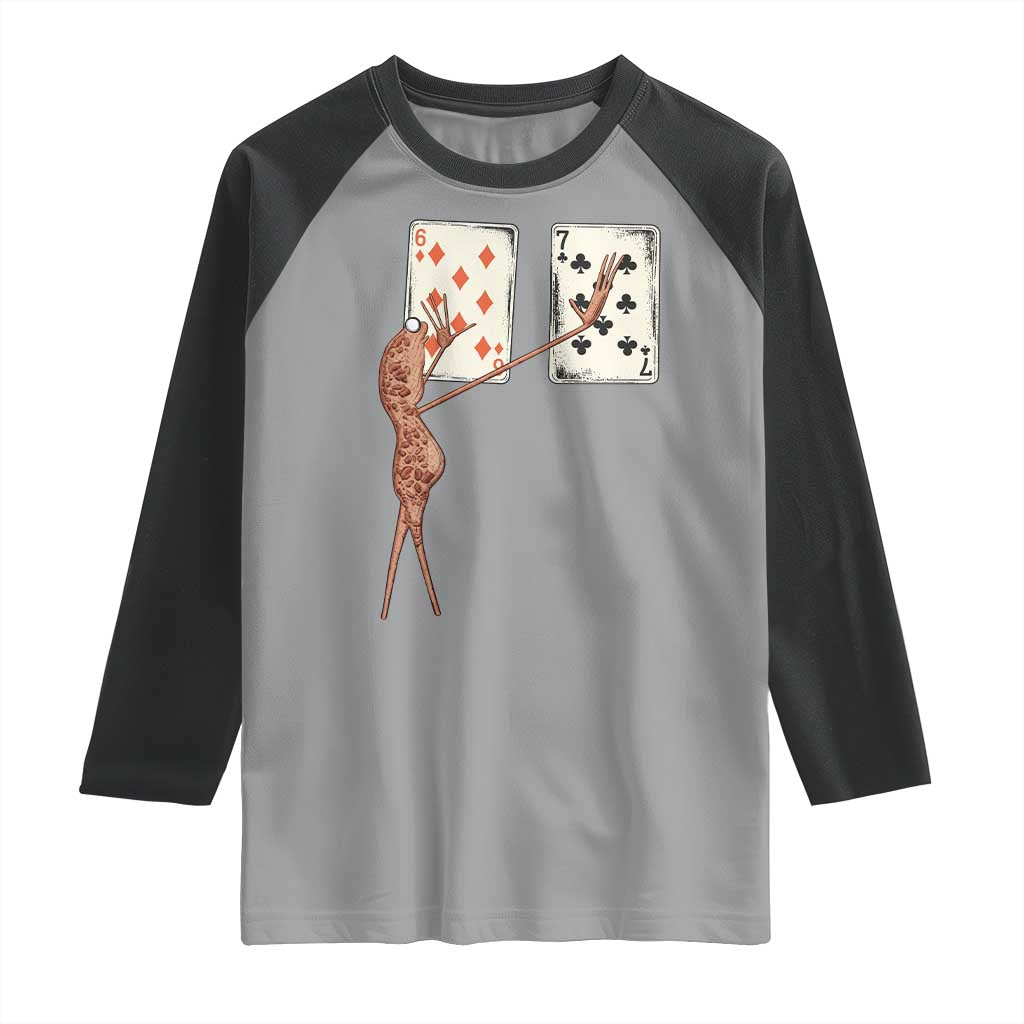67 Marcus The Worm Poker Game Raglan Shirt Funny Six Seven Meme Playing Cards - Wonder Print Shop