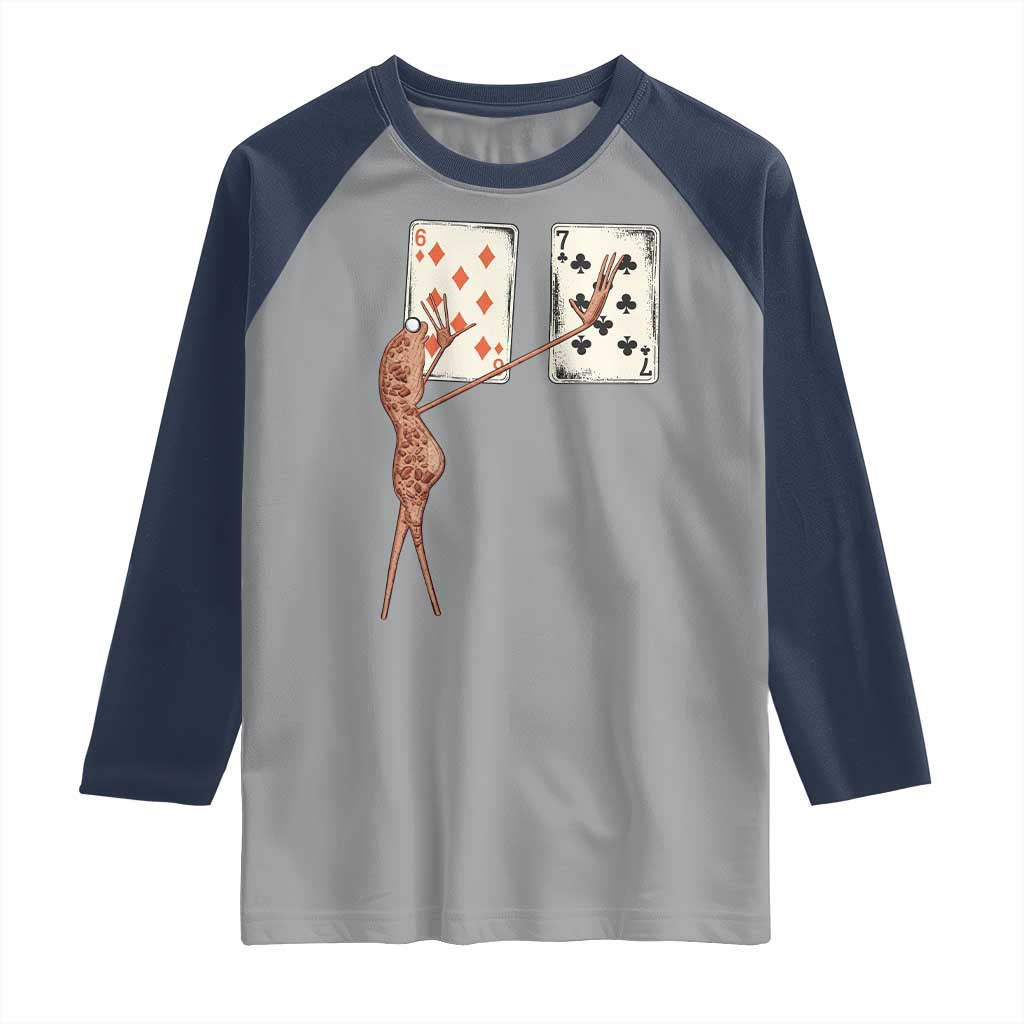 67 Marcus The Worm Poker Game Raglan Shirt Funny Six Seven Meme Playing Cards - Wonder Print Shop