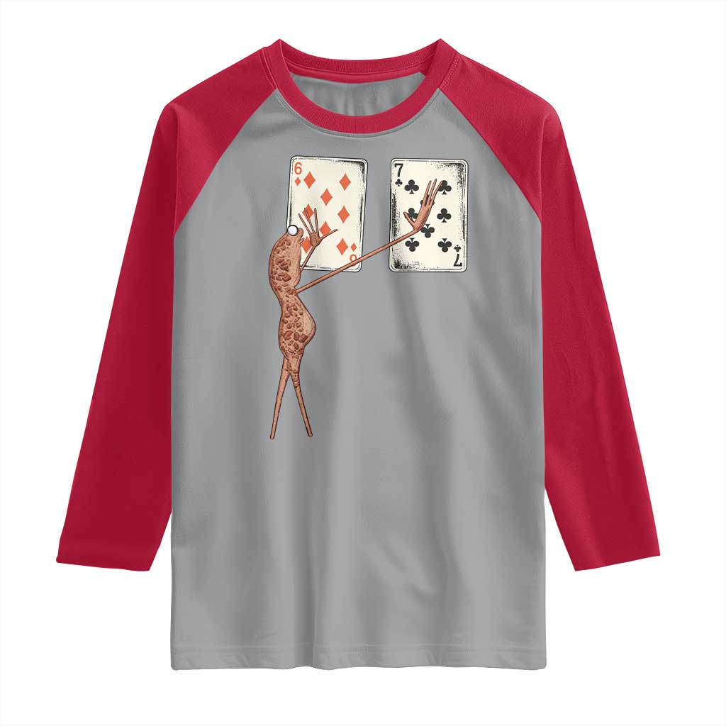 67 Marcus The Worm Poker Game Raglan Shirt Funny Six Seven Meme Playing Cards - Wonder Print Shop