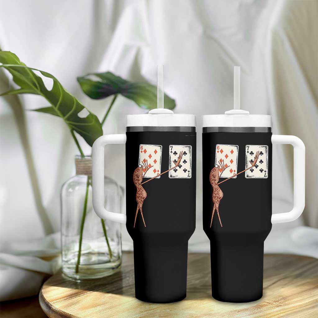 67 Marcus The Worm Poker Game Tumbler With Handle Funny Six Seven Meme Playing Cards - Wonder Print Shop