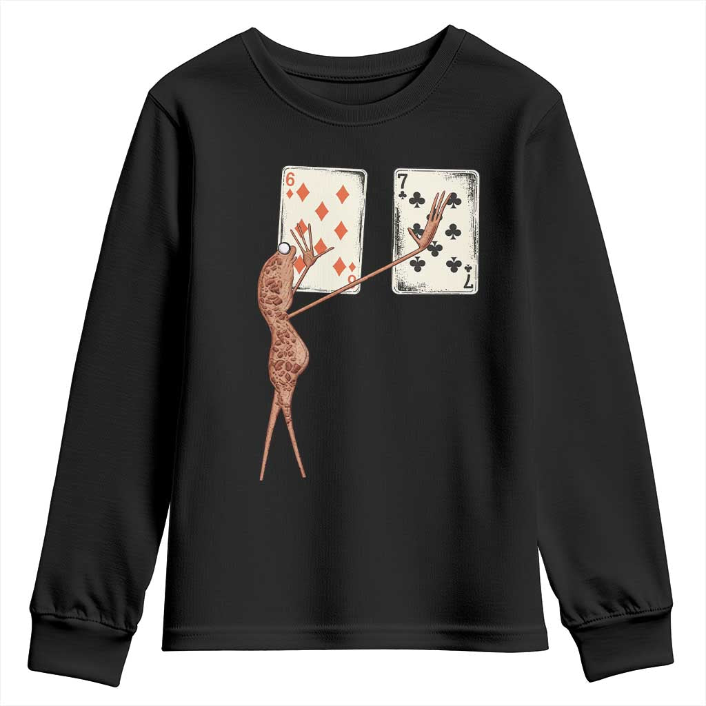 67 Marcus The Worm Poker Game Youth Sweatshirt Funny Six Seven Meme Playing Cards - Wonder Print Shop