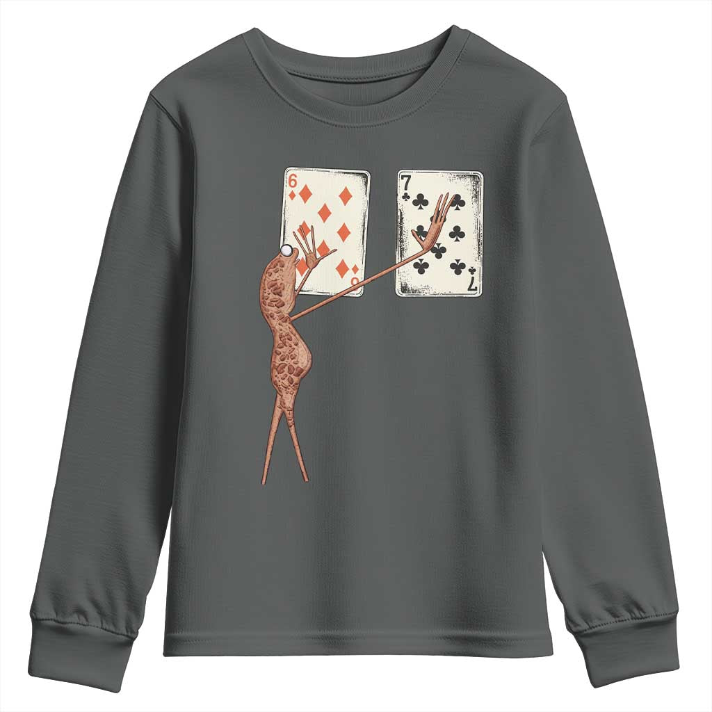 67 Marcus The Worm Poker Game Youth Sweatshirt Funny Six Seven Meme Playing Cards - Wonder Print Shop