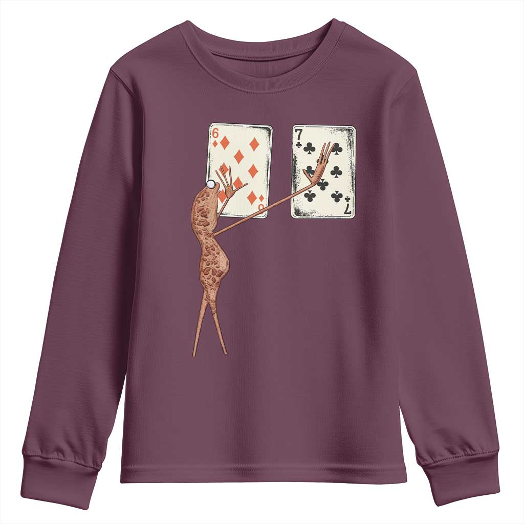 67 Marcus The Worm Poker Game Youth Sweatshirt Funny Six Seven Meme Playing Cards - Wonder Print Shop