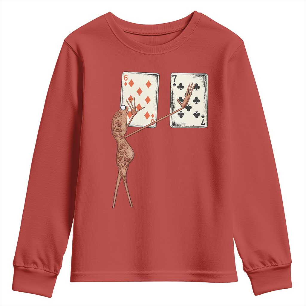 67 Marcus The Worm Poker Game Youth Sweatshirt Funny Six Seven Meme Playing Cards - Wonder Print Shop