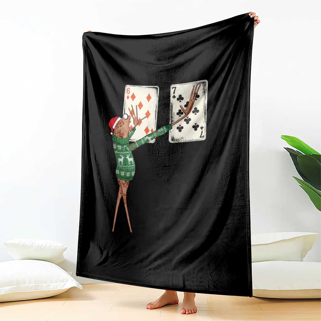 67 Marcus The Worm Poker Game Christmas Throw Blanket Funny Six Seven Meme Playing Cards Holiday Vibe - Wonder Print Shop
