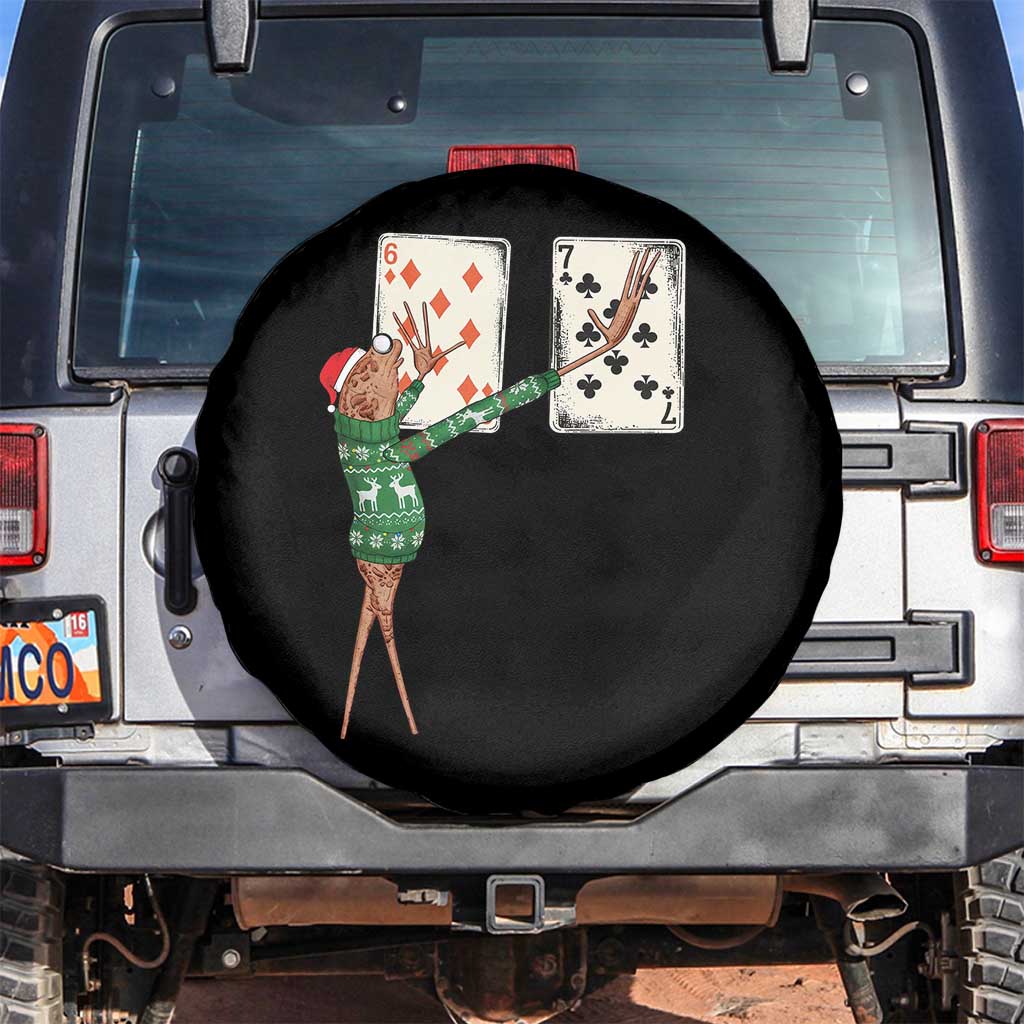 67 Marcus The Worm Poker Game Christmas Spare Tire Cover Funny Six Seven Meme Playing Cards Holiday Vibe - Wonder Print Shop