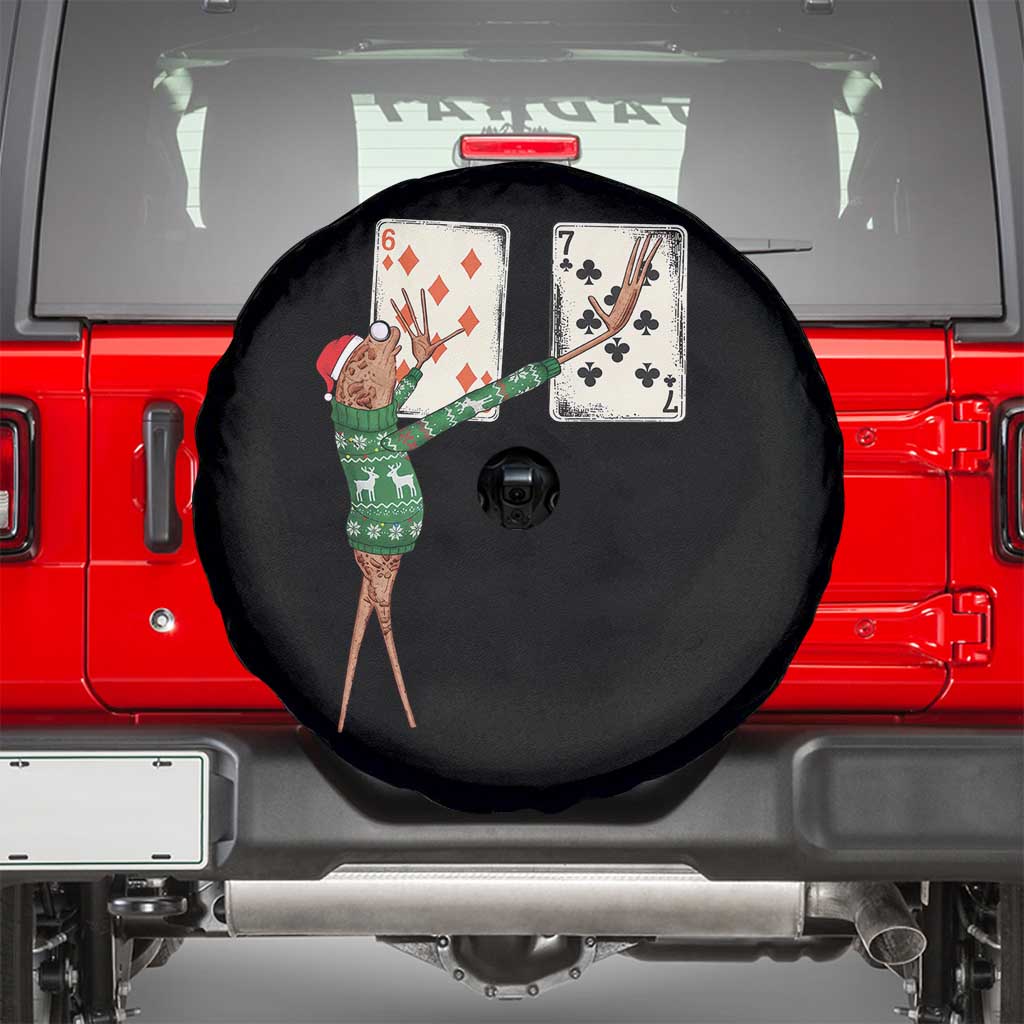67 Marcus The Worm Poker Game Christmas Spare Tire Cover Funny Six Seven Meme Playing Cards Holiday Vibe - Wonder Print Shop
