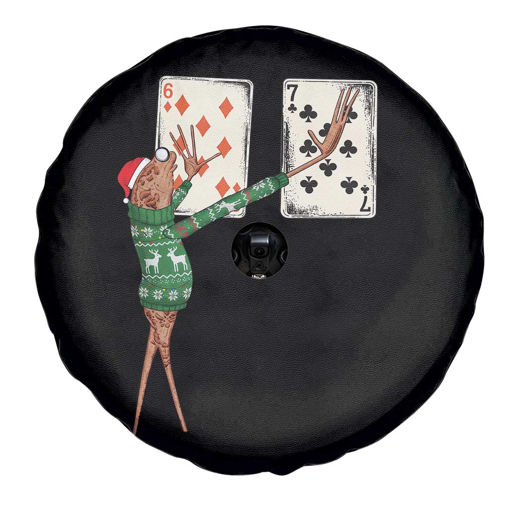 67 Marcus The Worm Poker Game Christmas Spare Tire Cover Funny Six Seven Meme Playing Cards Holiday Vibe - Wonder Print Shop
