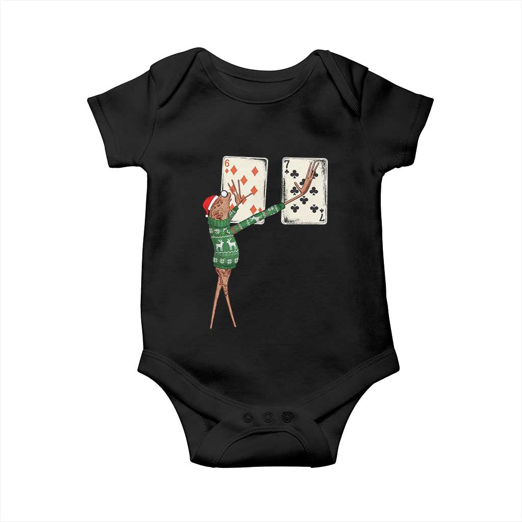 67 Marcus The Worm Poker Game Christmas Baby Onesie Funny Six Seven Meme Playing Cards Holiday Vibe - Wonder Print Shop