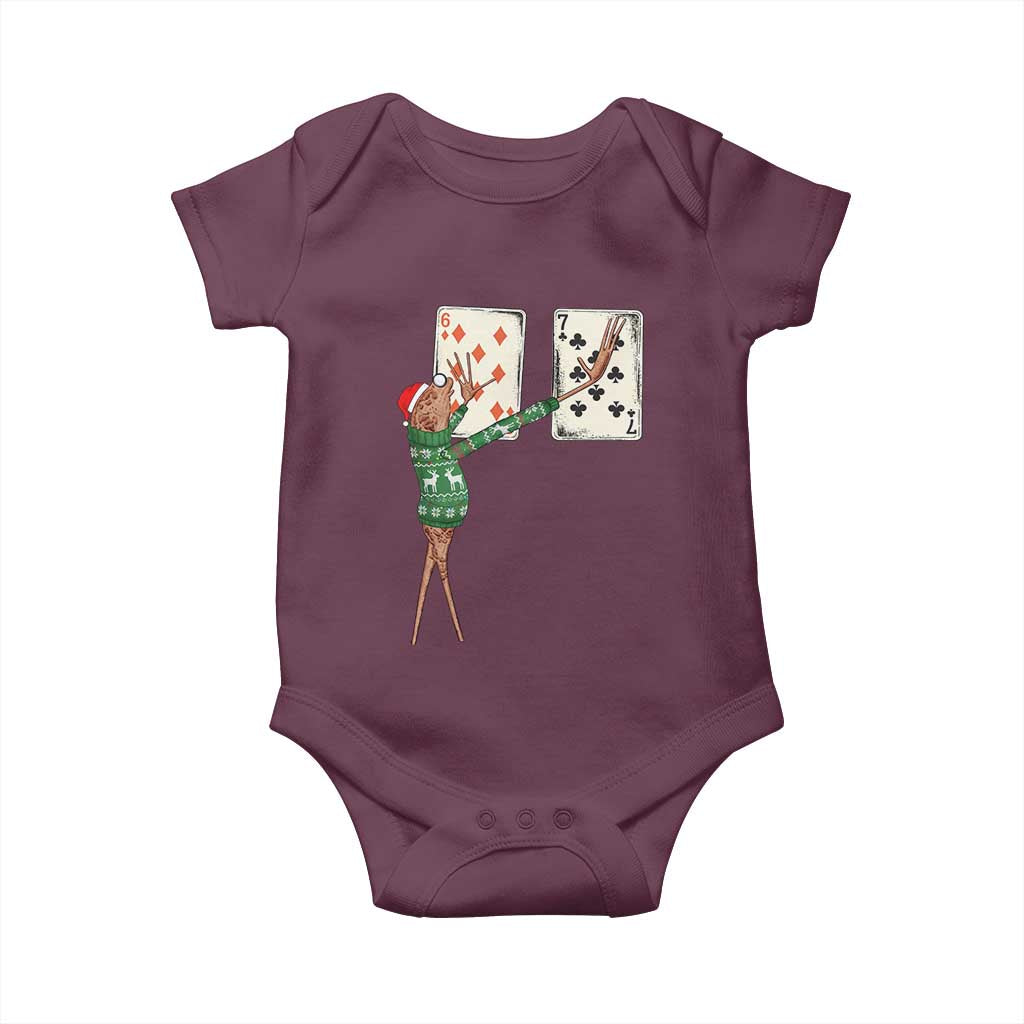 67 Marcus The Worm Poker Game Christmas Baby Onesie Funny Six Seven Meme Playing Cards Holiday Vibe - Wonder Print Shop