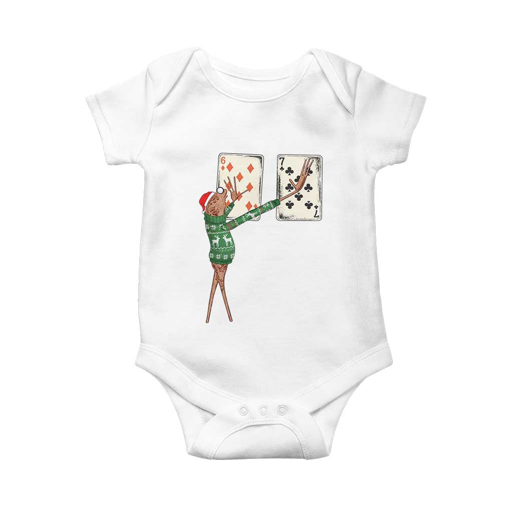 67 Marcus The Worm Poker Game Christmas Baby Onesie Funny Six Seven Meme Playing Cards Holiday Vibe - Wonder Print Shop