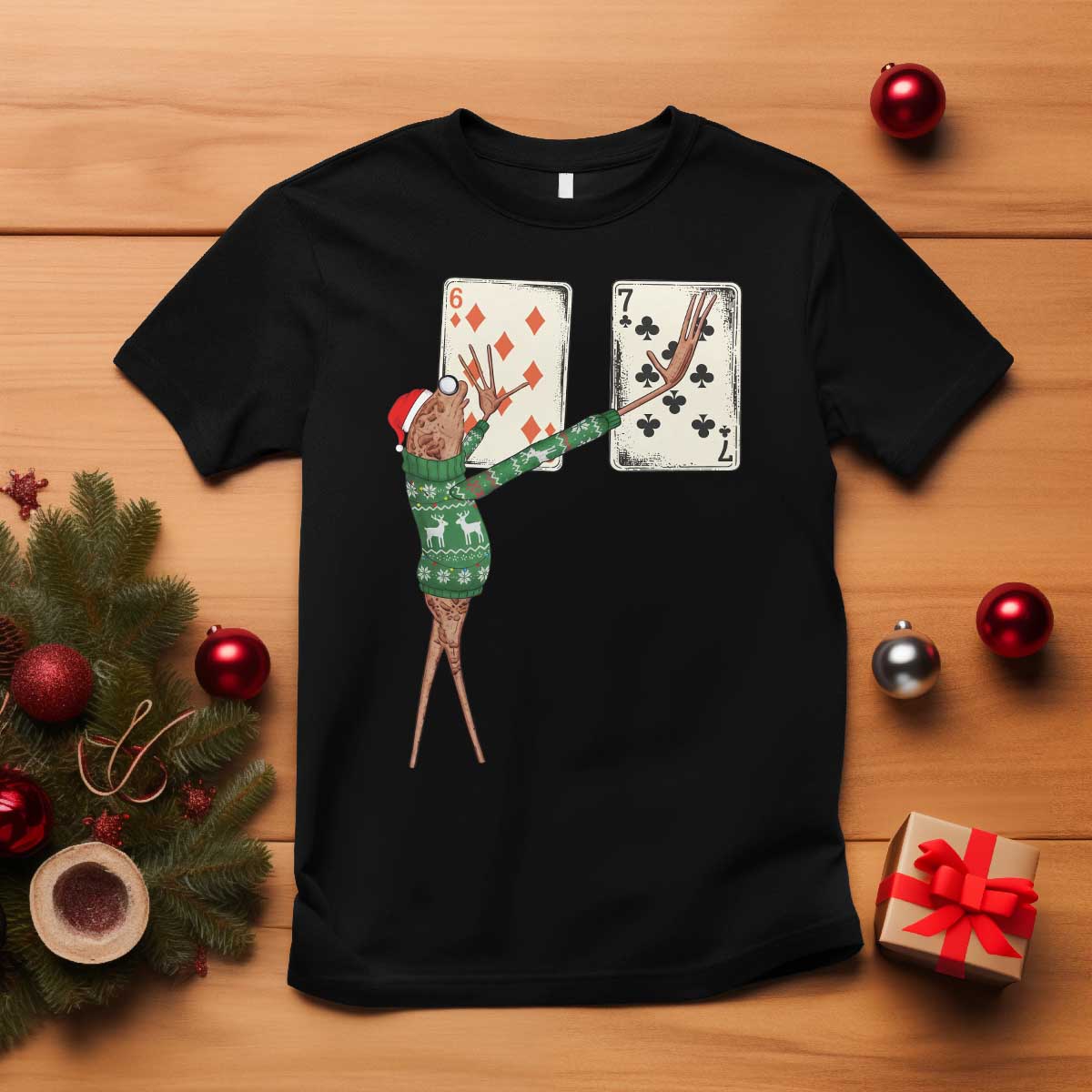 67 Marcus The Worm Poker Game Christmas T Shirt Funny Six Seven Meme Playing Cards Holiday Vibe - Wonder Print Shop