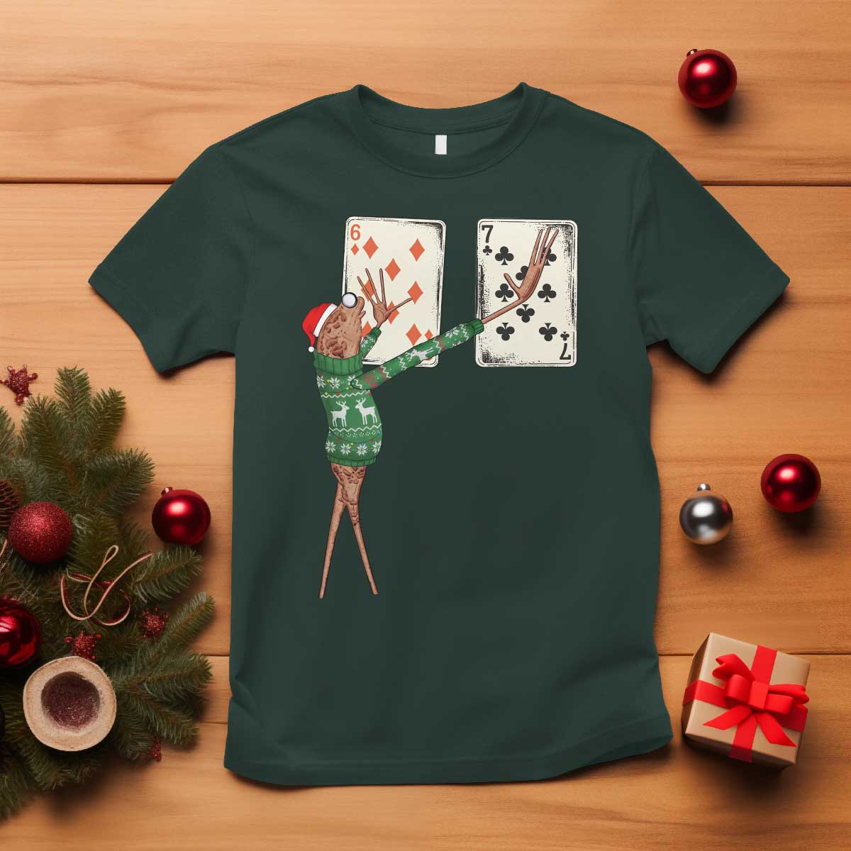 67 Marcus The Worm Poker Game Christmas T Shirt Funny Six Seven Meme Playing Cards Holiday Vibe - Wonder Print Shop