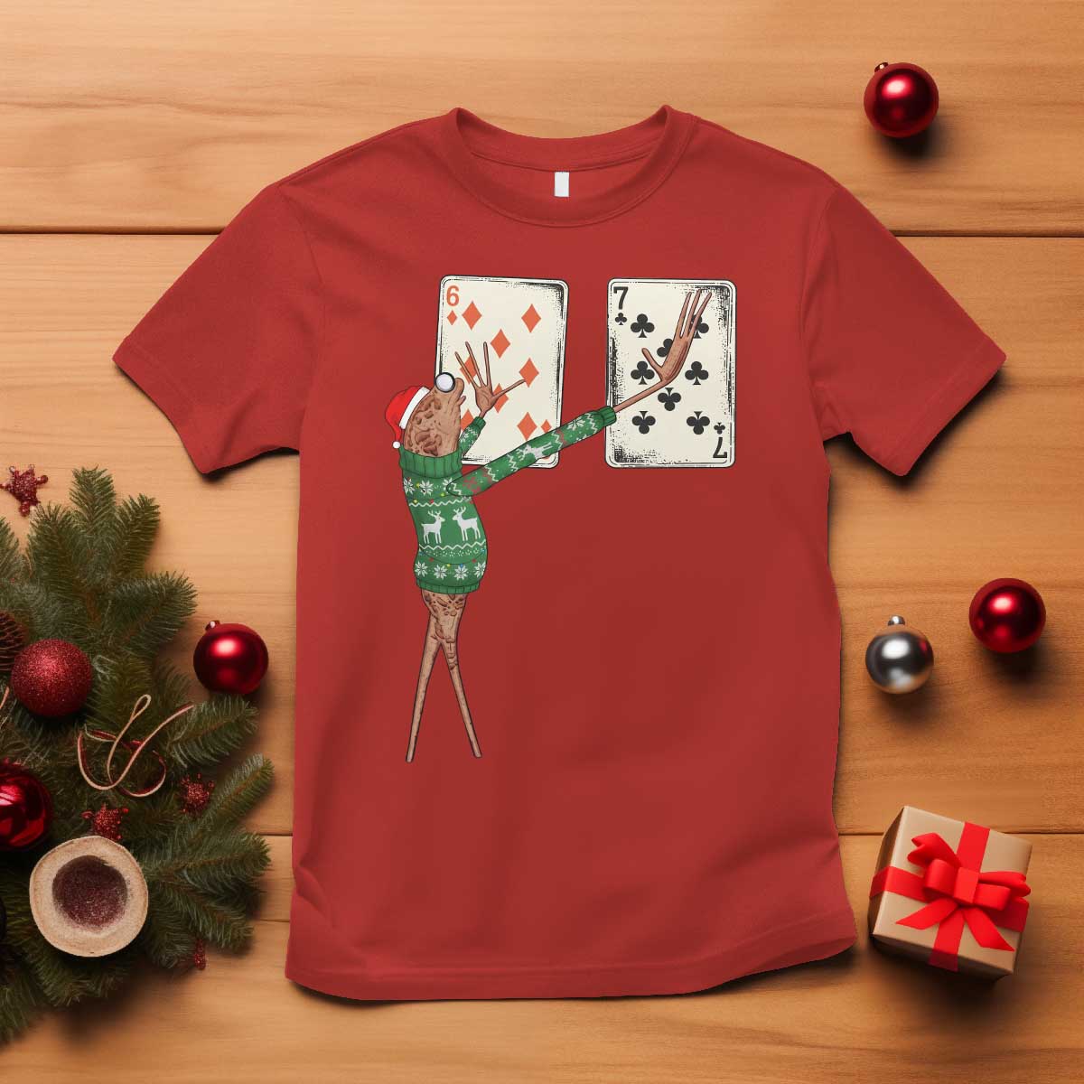 67 Marcus The Worm Poker Game Christmas T Shirt Funny Six Seven Meme Playing Cards Holiday Vibe - Wonder Print Shop