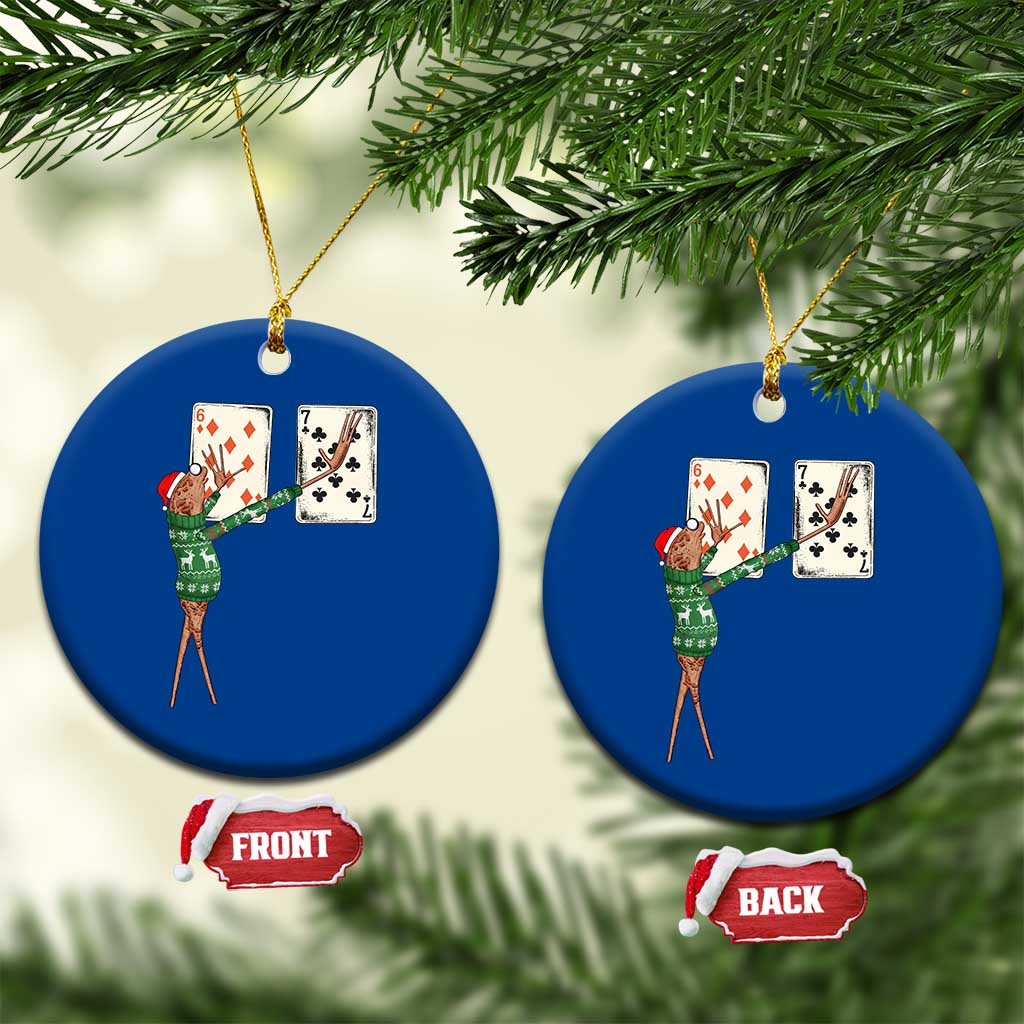 67 Marcus The Worm Poker Game Christmas Ceramic Ornament Funny Six Seven Meme Playing Cards Holiday Vibe - Wonder Print Shop