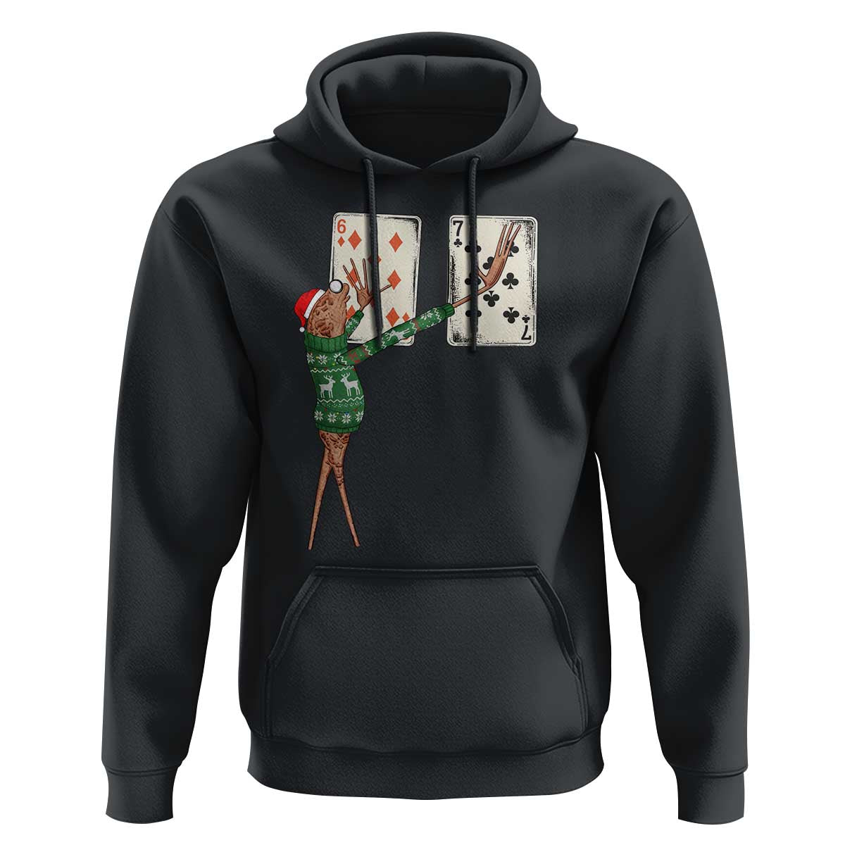 67 Marcus The Worm Poker Game Christmas Hoodie Funny Six Seven Meme Playing Cards Holiday Vibe - Wonder Print Shop
