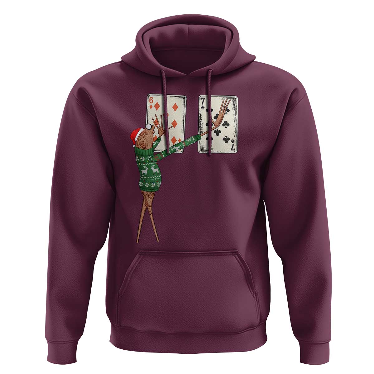 67 Marcus The Worm Poker Game Christmas Hoodie Funny Six Seven Meme Playing Cards Holiday Vibe - Wonder Print Shop