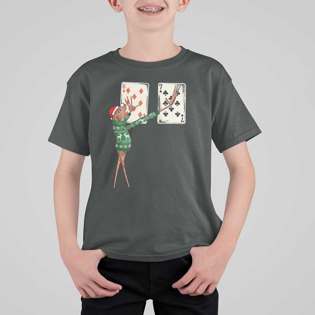 67 Marcus The Worm Poker Game Christmas T Shirt For Kid Funny Six Seven Meme Playing Cards Holiday Vibe - Wonder Print Shop
