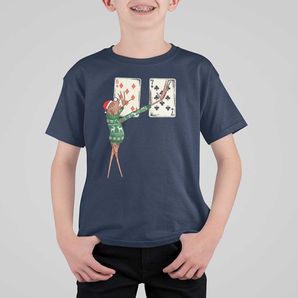 67 Marcus The Worm Poker Game Christmas T Shirt For Kid Funny Six Seven Meme Playing Cards Holiday Vibe - Wonder Print Shop