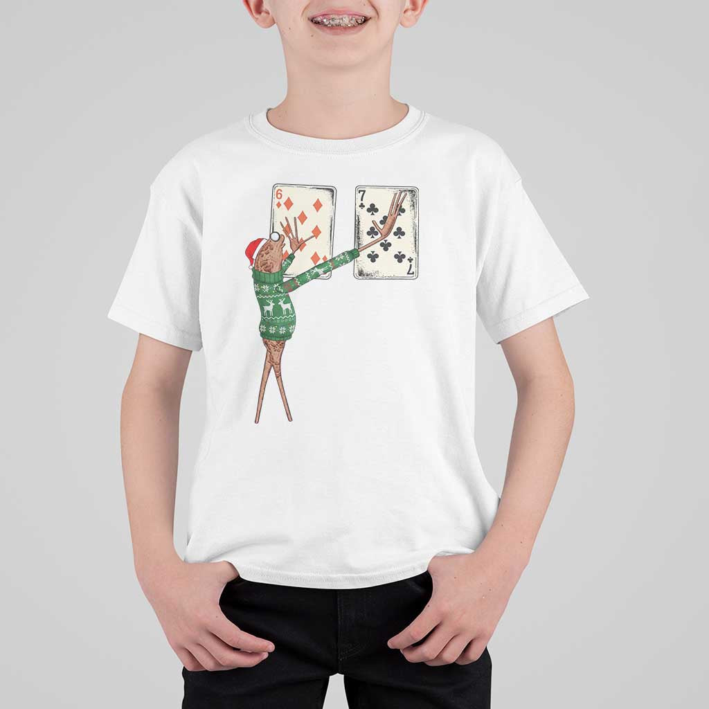 67 Marcus The Worm Poker Game Christmas T Shirt For Kid Funny Six Seven Meme Playing Cards Holiday Vibe - Wonder Print Shop