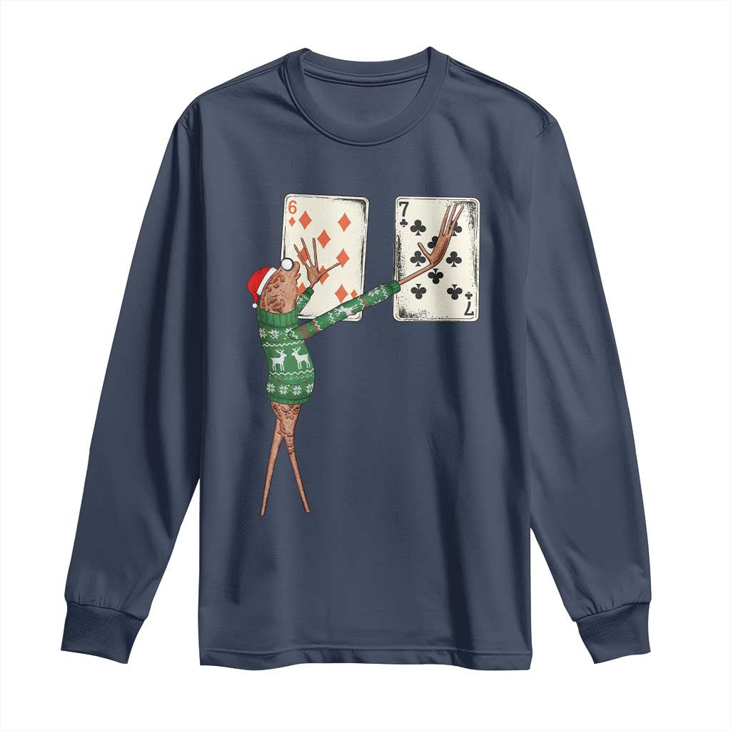 67 Marcus The Worm Poker Game Christmas Long Sleeve Shirt Funny Six Seven Meme Playing Cards Holiday Vibe - Wonder Print Shop