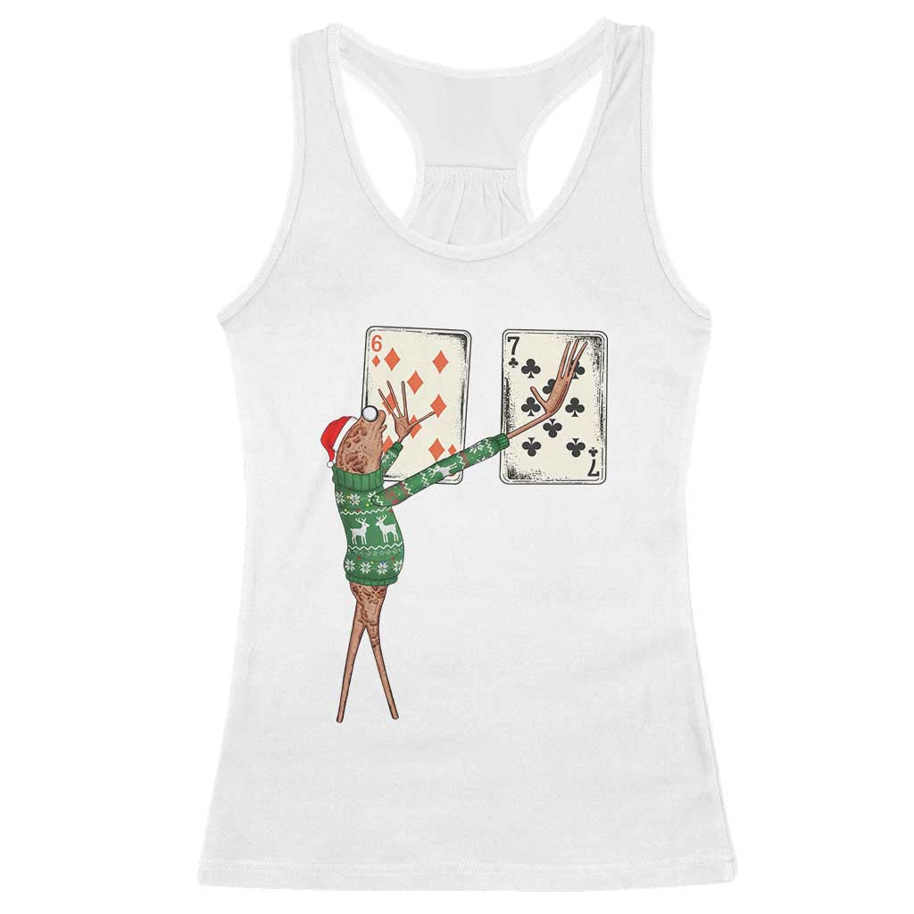 67 Marcus The Worm Poker Game Christmas Racerback Tank Top Funny Six Seven Meme Playing Cards Holiday Vibe - Wonder Print Shop